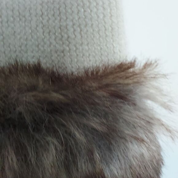 Kontrol Faux Fur Trim Crop Top M / L Beige Bodycon - Picture 7 of 13